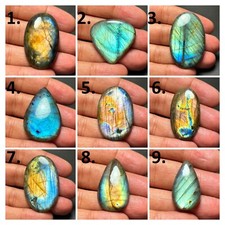 Natural Labradorite Cabochon Semi Precious Gemstone For Jewelry Making J 9587