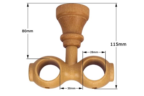 Curtain Wooden Ceiling Bracket, 28mm Natural, colour choice - Picture 2 of 11