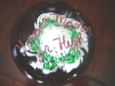 Joe Zimmerman Glass Hand Bent Copper Wire Name Paperweight HORACE MANN JR HIGH