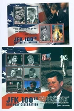 St Vincent John F Kennedy, 100th Birthday Celebration, 2 Souvenir Sheets, MNH