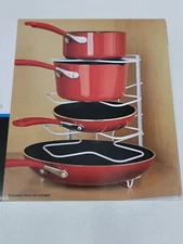 MAINSTAYS 5 Tier Pan Pot Lid Organizer Rack Kitchen Storage Holder NEW SEALED