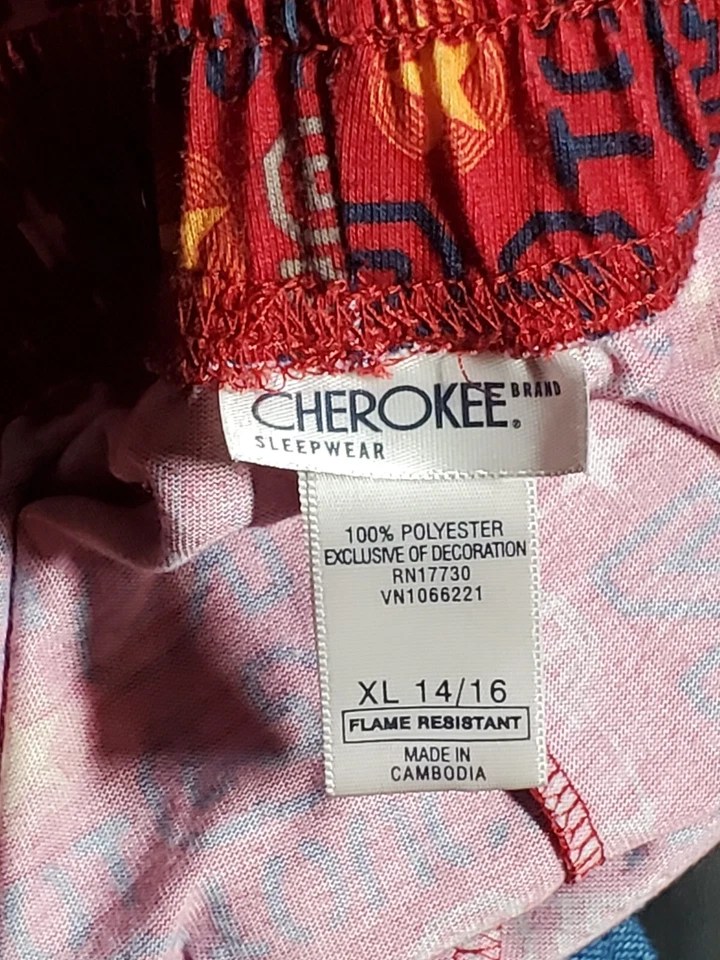 Calça pijama masculina Cherokee tamanho XL (14-16) tema futebol - Imagem 4 de 4