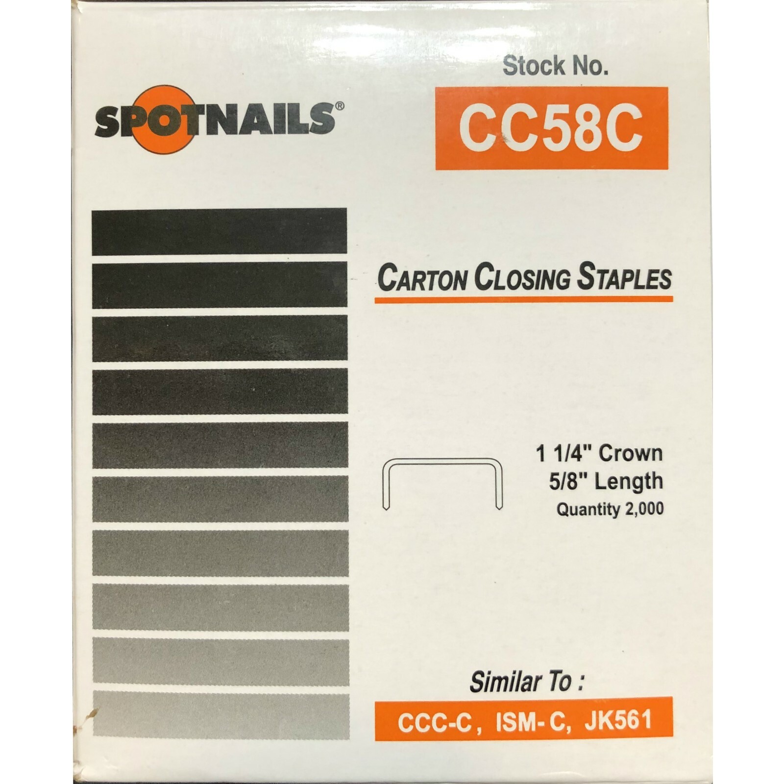 CC58C Carton Closing Staple,1-1/4