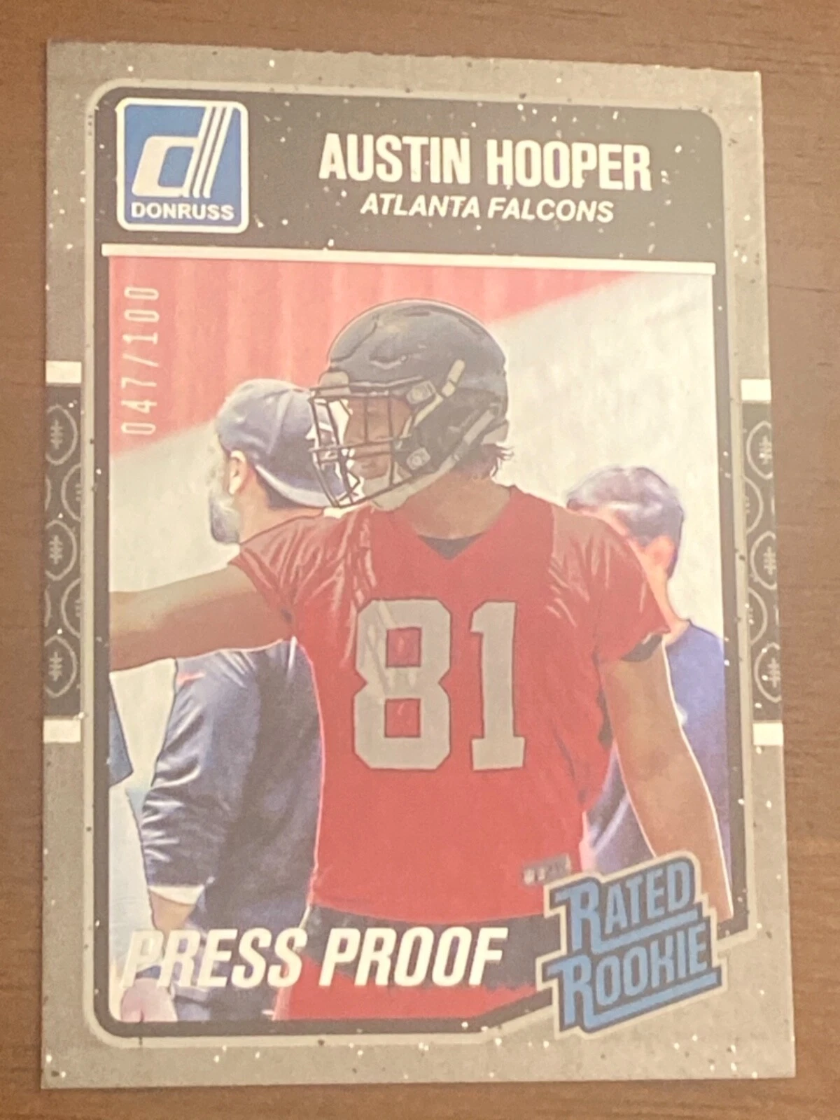 Austin Hooper Panini Donruss #352 Press Proof Blue