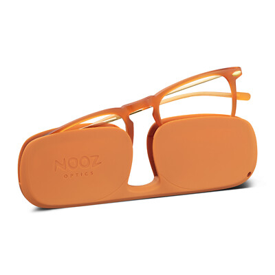 Nooz Lesebrille Damen Herren + 1,5 Essential Reading Dino Orange extra dünn