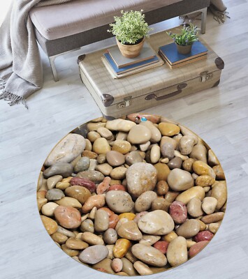 3D Yellow Pebbles ZHUA2020 Game Non Slip Rug Mat Photo Carpet Zoe ...