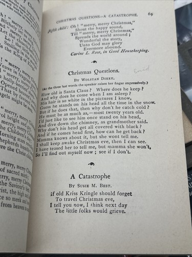 Antique 1916 Christmas Entertainments by A. Kellogg Penn Publishing Company Book - Picture 11 of 12