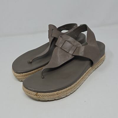 Vince Flint Platform Spadrilles Sandals Grey Size