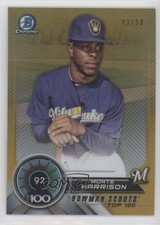 2018 Bowman Scouts' Top 100 Gold Refractor 43/50 Monte Harrison #BTP-92 0c2