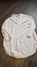 Ladies White F&f VISCOSE Shirt Dress  Size XL