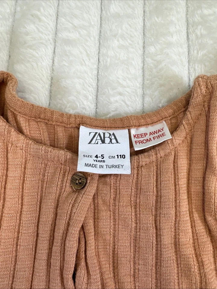 Коричневое платье без рукавов для девочек Zara размер 4-5 - Изображение 2 из 4
