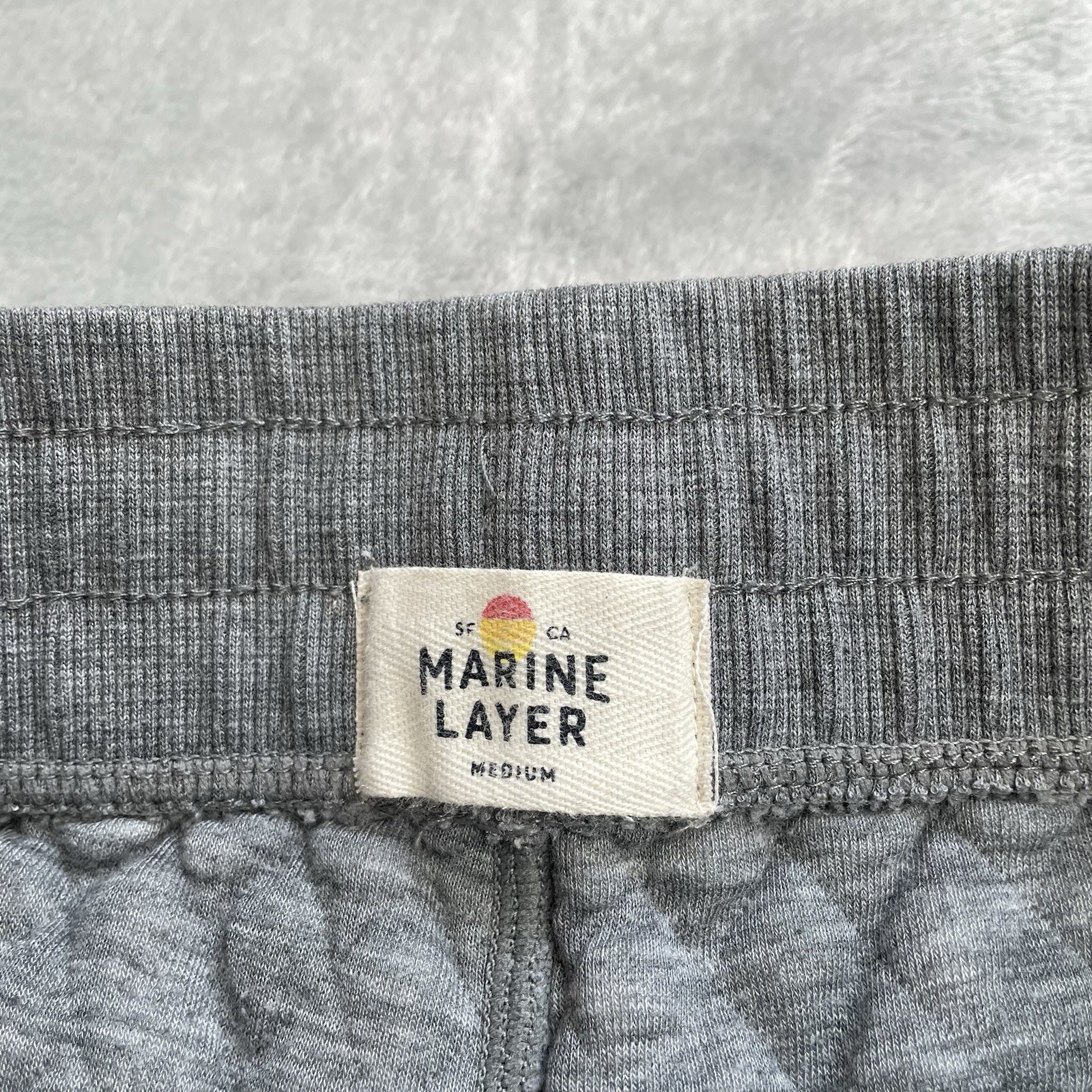 Marine Layer Pants Medium Men’s Corbet Quilted Jogger Sweatpants Gray