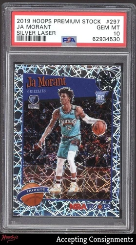 2019-20 Hoops Premium Stock Prizms Silver Laser #297 Ja Morant RC ROOKIE PSA 10