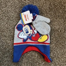 Disney Junior Mickey Mouse Clubhouse Hat and Mittens Set Toddler New With Tags