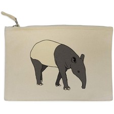 'Sniffing Tapir' Canvas Clutch Bag / Accessory Case (CL00051089)