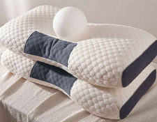 2 PCS ERGONOMIC NECK PILLOW HELP MASSAGE, SOFT, ADJUSTABLE SLEEPING, RELAX