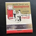 1960's, Coca-Cola,  Westinghouse Cooler Matchbook / Vintage) 50s 60s Store