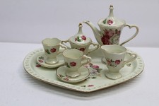 Vintage 8 Pc Rose Design Child s Porcelain Tea Set
