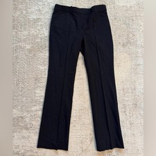 Theory, Black Wool Blend Straight Leg Pants Classic Trousers Preppy, Size 6