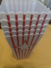 Plastic red  white striped classic popcorn containers for movie night