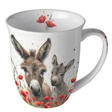 Becher 0,4L Ø 10cm Höhe 10,5 cm Esel mit Mo...