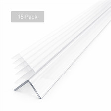 15 x Clear 1 Metre uPVC Plastic Rigid Corner Trim 10x10mm 90 Degree