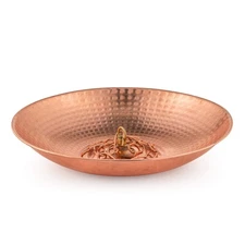 Marrgon Copper Anchoring Basin Hammered Metal Bowl for Rain Chain 11"x2"