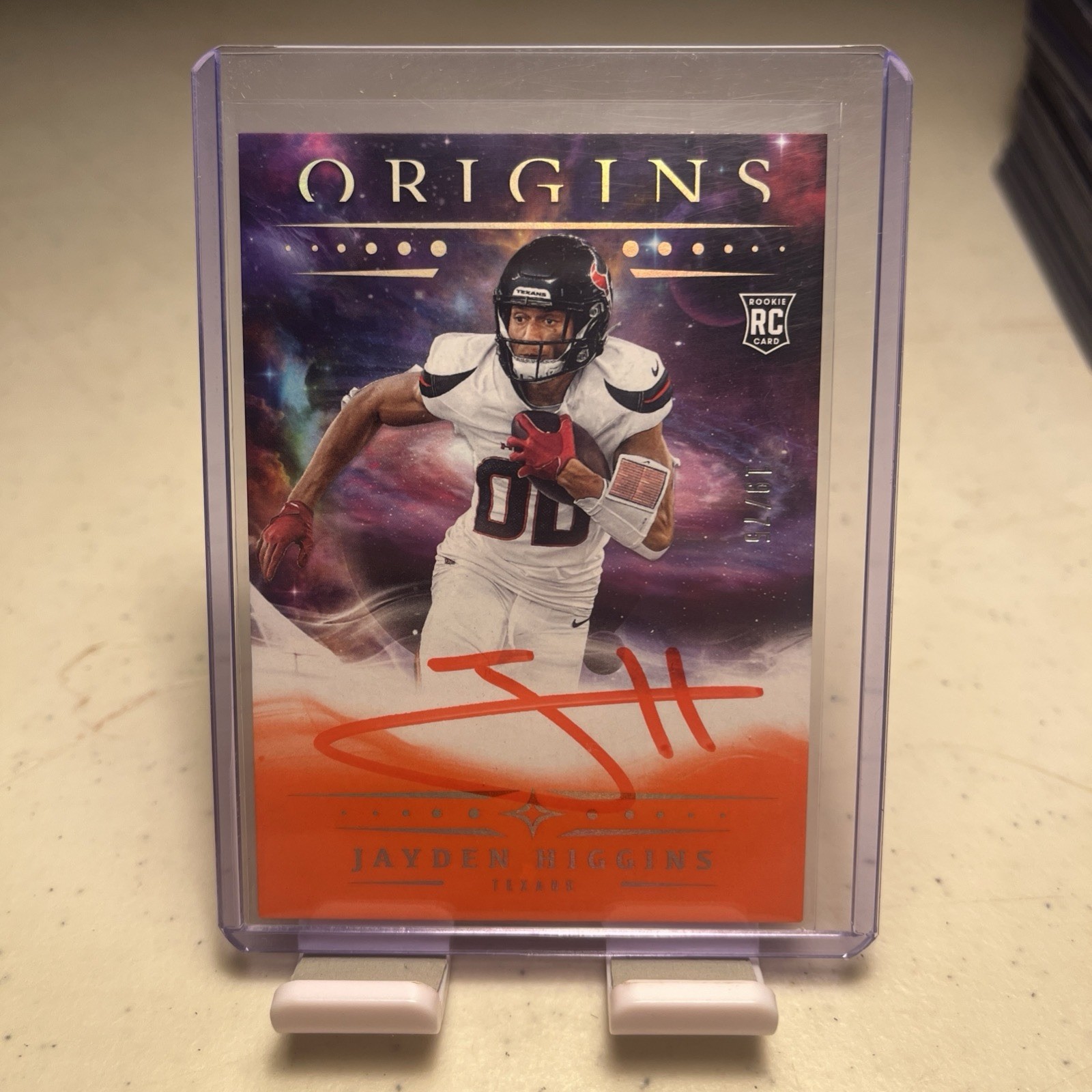 2025 Panini Origins - Rookie Autographs Jayden Higgins #RA-JHI Orange /75