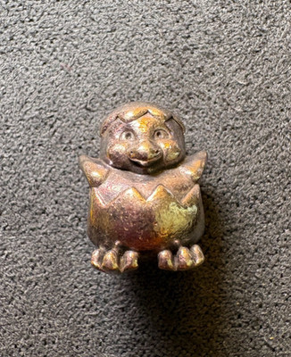 Original Pandora Vintage Schlüpfen Küken Ei Charm 925 ALE Retired