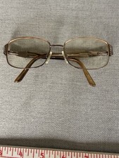 SOPHIA LOREN M284 SQUARE FULL RIM EYEGLASS FRAMES GOLD TONE FINISH 56-16 USED