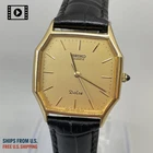 Seiko Dolce 6030-5500 Vintage 1982 [US Stock] Gold Dial Quartz Mens Watch N.MINT