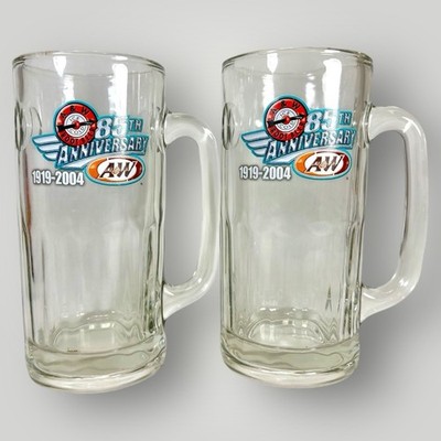 Vintage 2004 Original A&W 85th Anniversary Root Beer Float Glass Mug Set Of 2