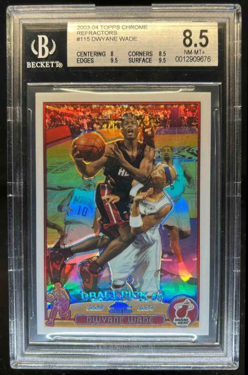 2003 Topps Chrome Refractor Dwyane Wade Rookie RC #115 Heat BGS 8.5