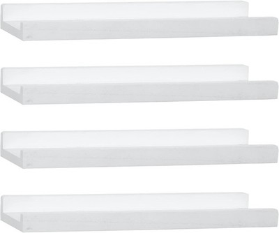 MITREL 43cm Wall Mounted Picture Shelves, Rustic Wooden Strip Shelf, Decorative Photo...