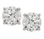 Diamonique 100- Facet Platinum Clad SS Stud Earrings