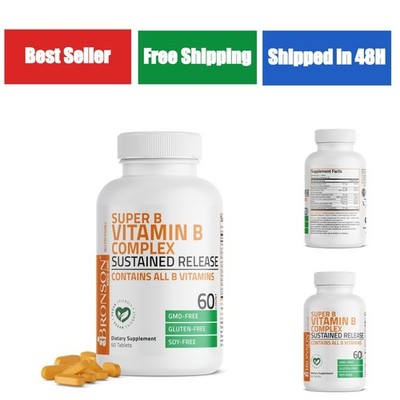 Bronson Super B Vitamin B Complex 60 Tablets - Energy Support