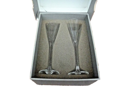 Orrefors Crystal Optica Symphony 6,75'' Schnapsflöte x 2 Paar in Box