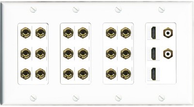 9.2 Surround Sound Wall Plate 9 Speaker 18 Banana 2 RCA 3 HDMI White