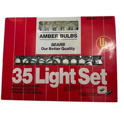 Sears Our Better Quality 35 Light Set Amber Bulbs Reflectors Indoor Outdoor