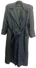 London Fog Vintage Women's Trench Coat 4 Regular Zip Out Lining Green 22" Chest