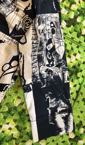 Damenjacke schwarz & weiß Picasso abstrakte Gesichter Body of Lady Knopfleiste Retro - Bild 5 von 12