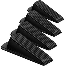 4 Pack Premium Rubber Door Stoppers for Carpet Heavy Duty Floors Black