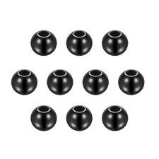 20pcs Beads 8mm Stainless Steel 2.5mm Hole Dia Bead for DIY Crafts, Black