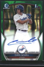 Chris Newell 2023 Bowman 1st Auto Autograph Green Lava Refractor Dodgers #/99