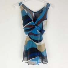 Vtg Y2K Iz Byer Top Womens Medium Babydoll Sheer Tie Back Fairy Whimsy Tank M