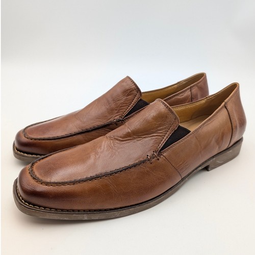 Sandro Moscoloni Easy Leather Venetian Loafer Shoes Mens Brown Size US11.5D EU44