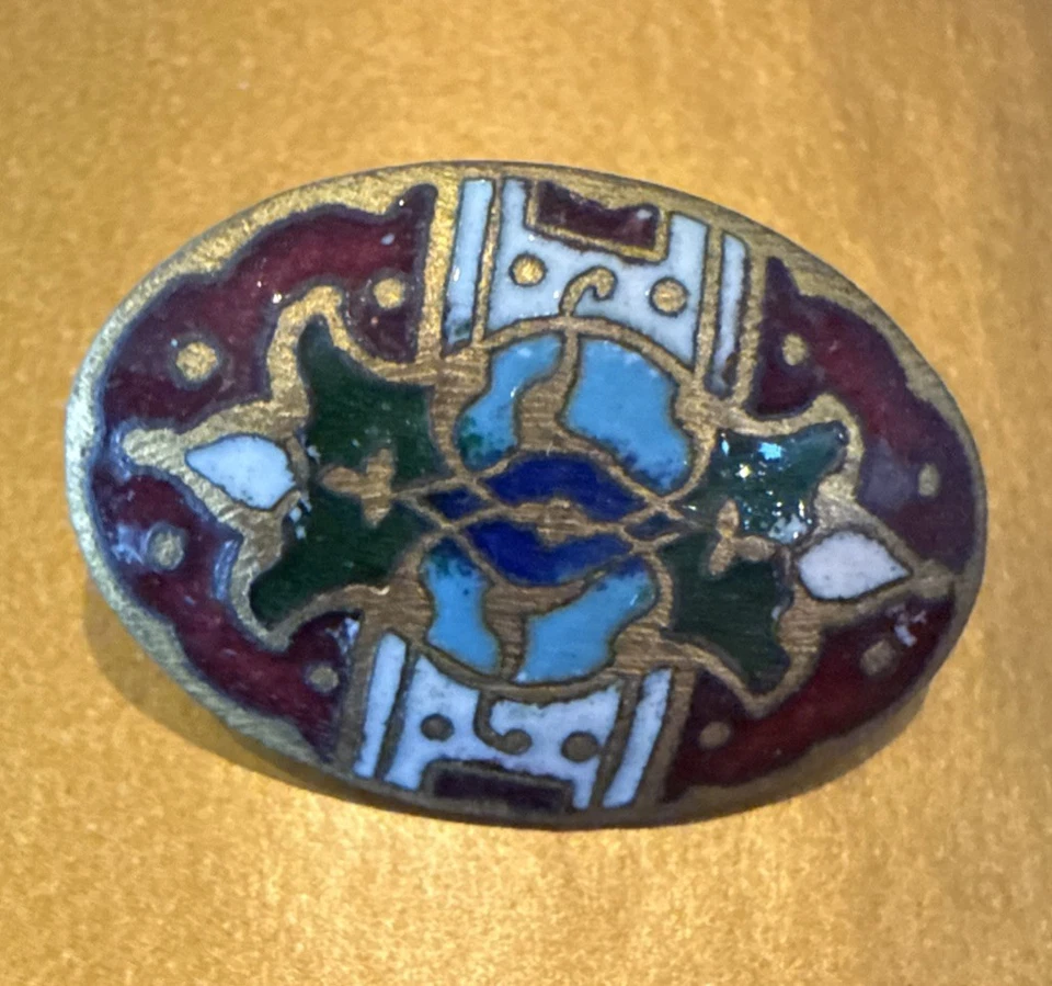 VINTAGE ANTIQUE CLOISONNÉ SEWING BUTTON MISC BUTTONS Set Of 8 - Image 4 of 4