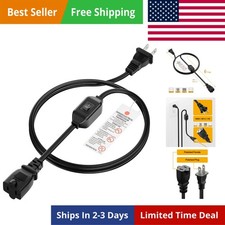 6-Feet On Off Switch Extension Cord, 2-Prong Polarized Extension Cord with O...