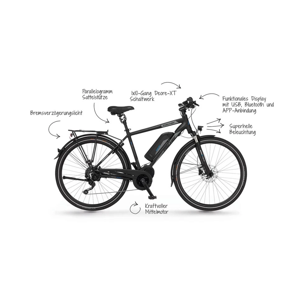 28 Zoll Herren Trekking E-Bike RH 55cm 557 Wh FISCHER VIATOR ETH 1861 schwarz - Bild 3 von 4