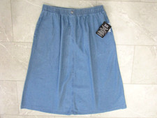 Woman Within Denim Skirt Size 20W Elastic Waist Midi A-Line Modest NWT